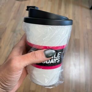 T mobile White and Pink Travel Mug